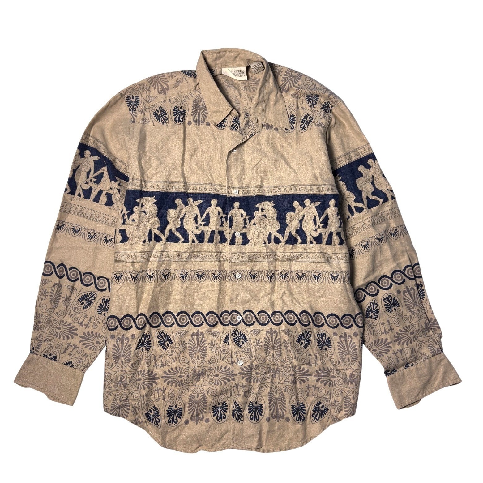 Vintage Banana Republic Safari Shirt Mens Size S Mill Valley Catalog 80s Linen